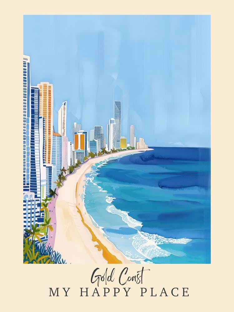 My Happy Place Gold Coast 4 Travel Poster