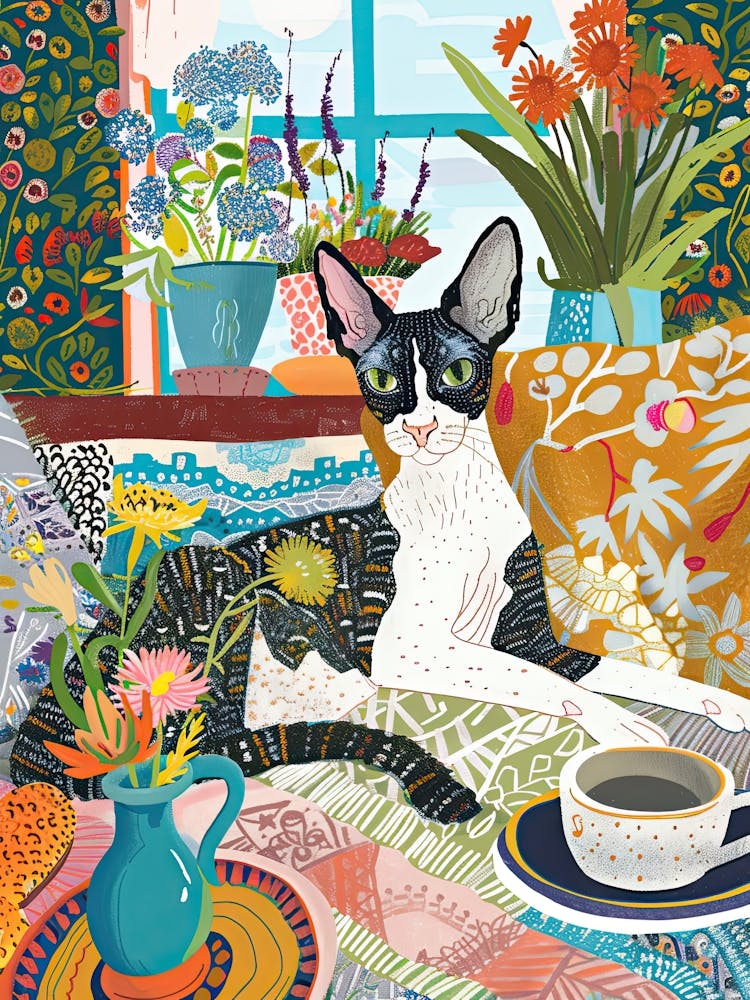 Tea Time With A Cornish Rex Cat 2