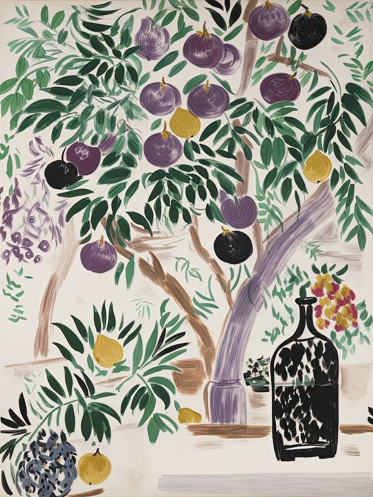 Plum Fruit Drawing 4