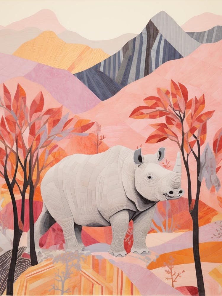 Pencil Crayon Inspired Rhino