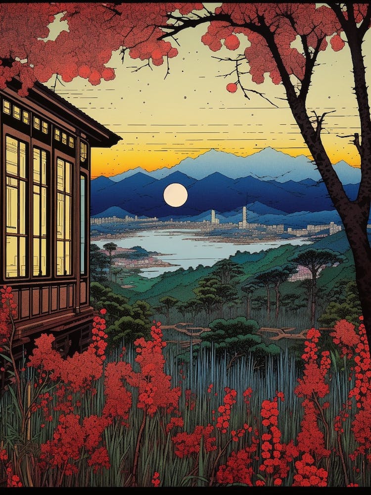 Amanohashidate, Japan Vintage Travel Art 3