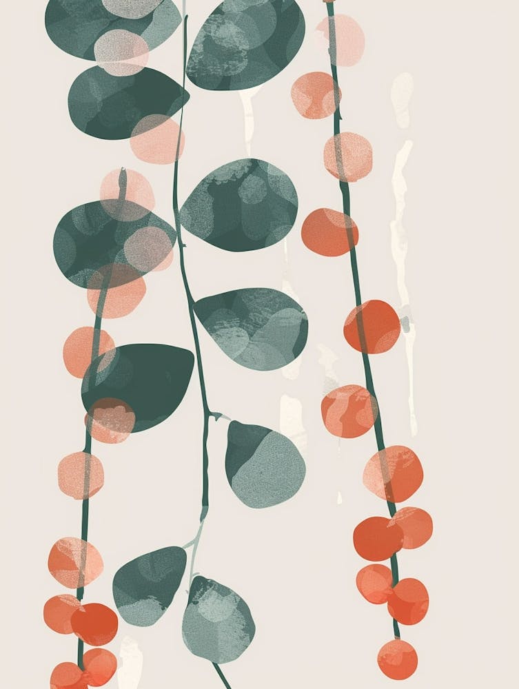 String Of Pearls Plant Minimalist Illustration 4