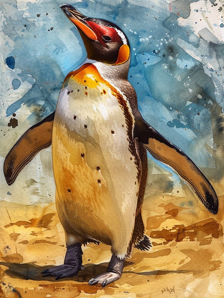 Humboldt Penguin Cooper Bay Watercolour Painting 3