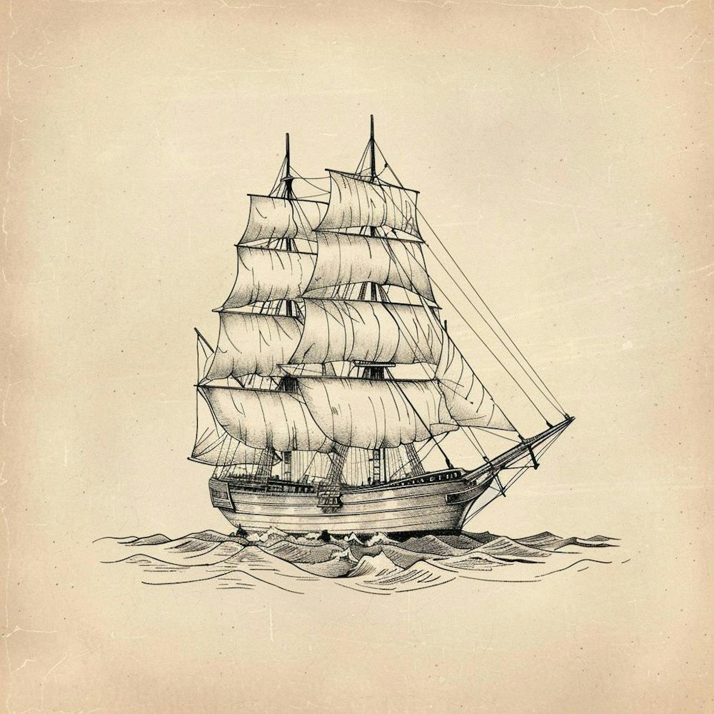Segelschiff im Meer