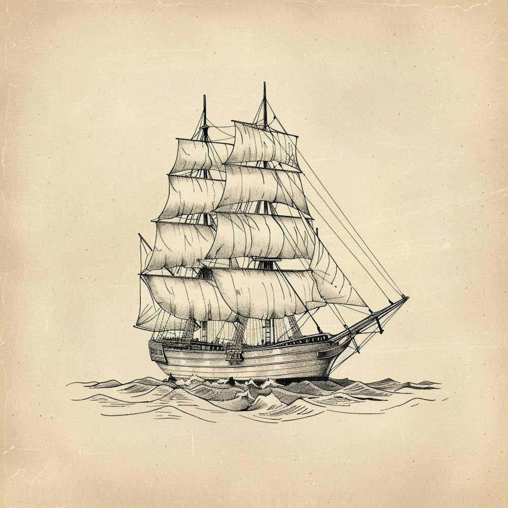 Sailing Ship In The Sea