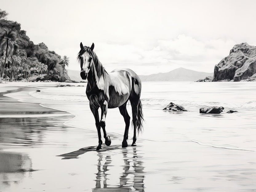 A Horse Oil Painting In Anse Lazio, Seychelles, Landscape 2