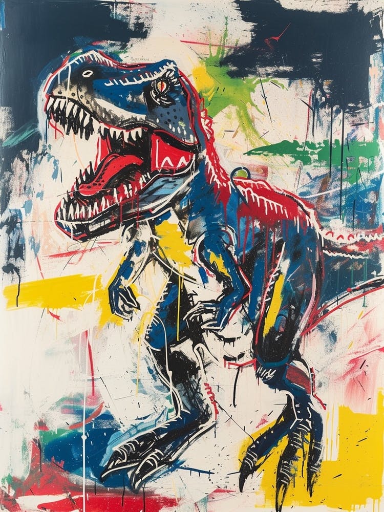 Graffiti Abstract T Rex Painting 1