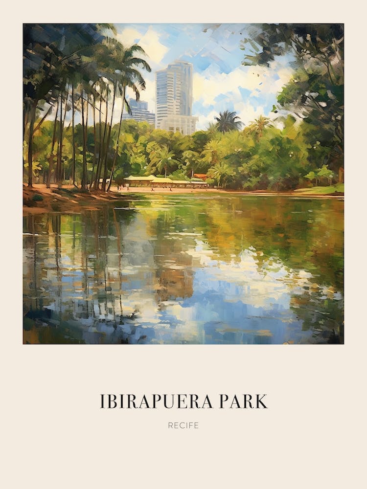 Ibirapuera Park Recife Brazil 3 Vintage Cezanne Inspired Poster