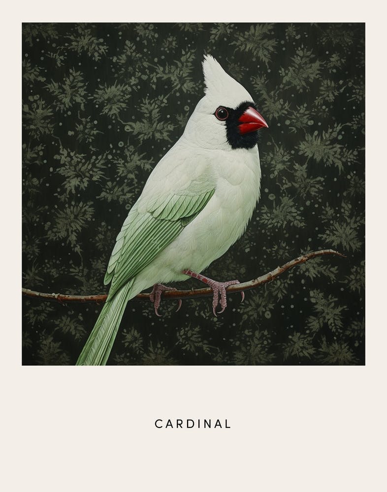 Ohara Koson Inspired Bird Painting Cardinal 1 Poster