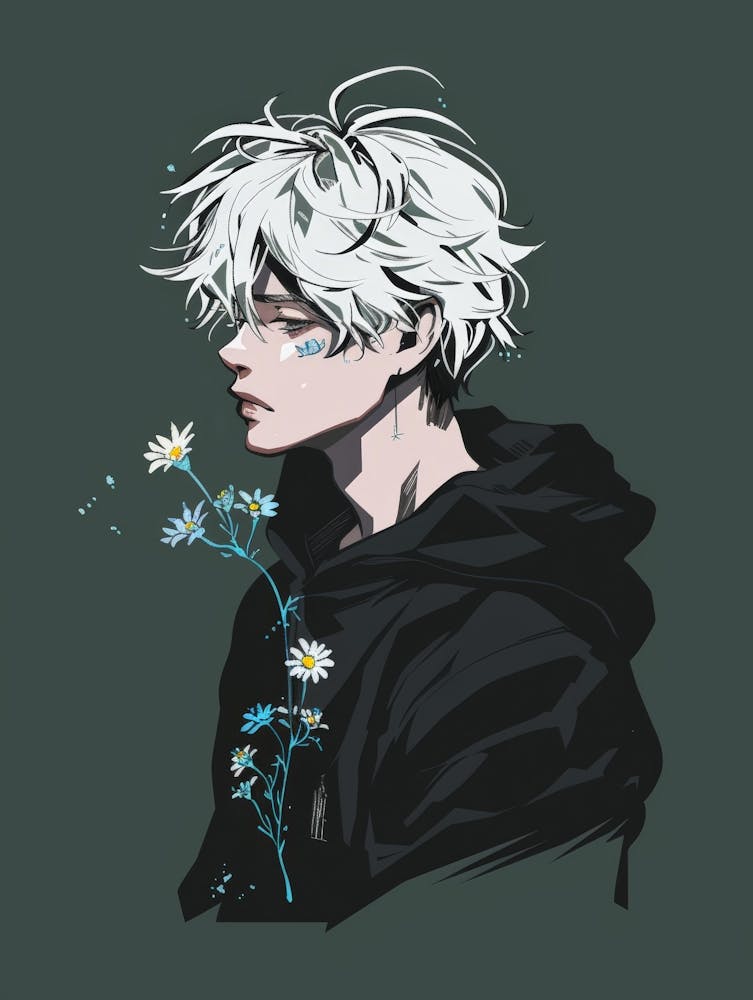 Anime Girl With White Hair