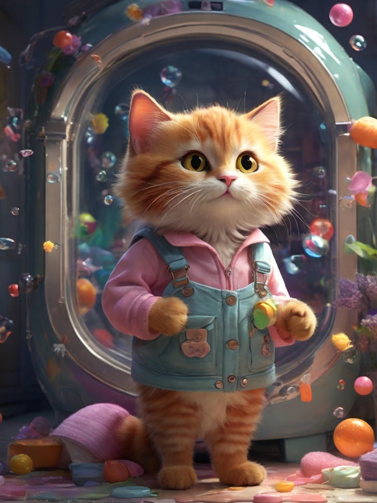 Cat In A Bubble 1
