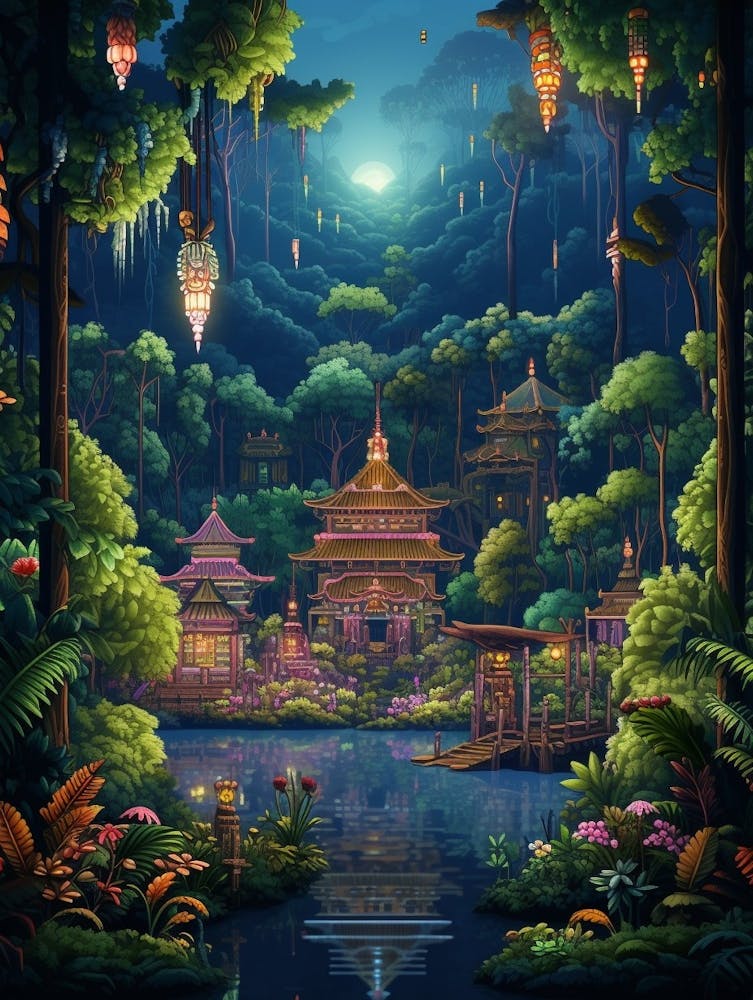Forêt de Sarawak Pixel Art 2