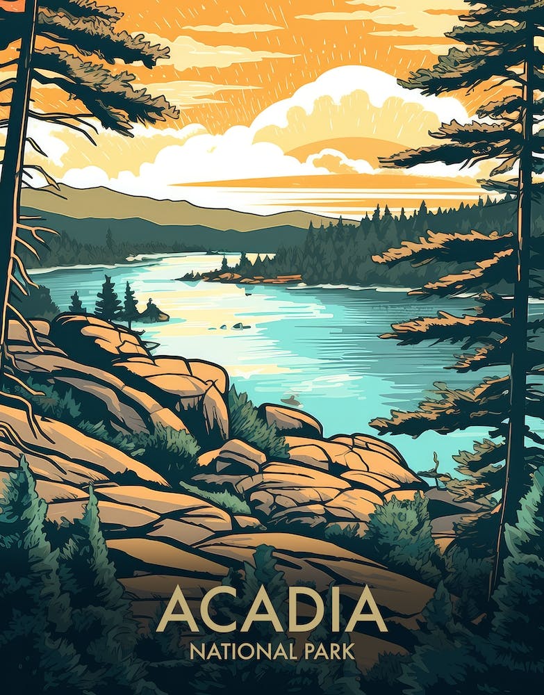 Acadia National Park Vintage Travel Poster 13
