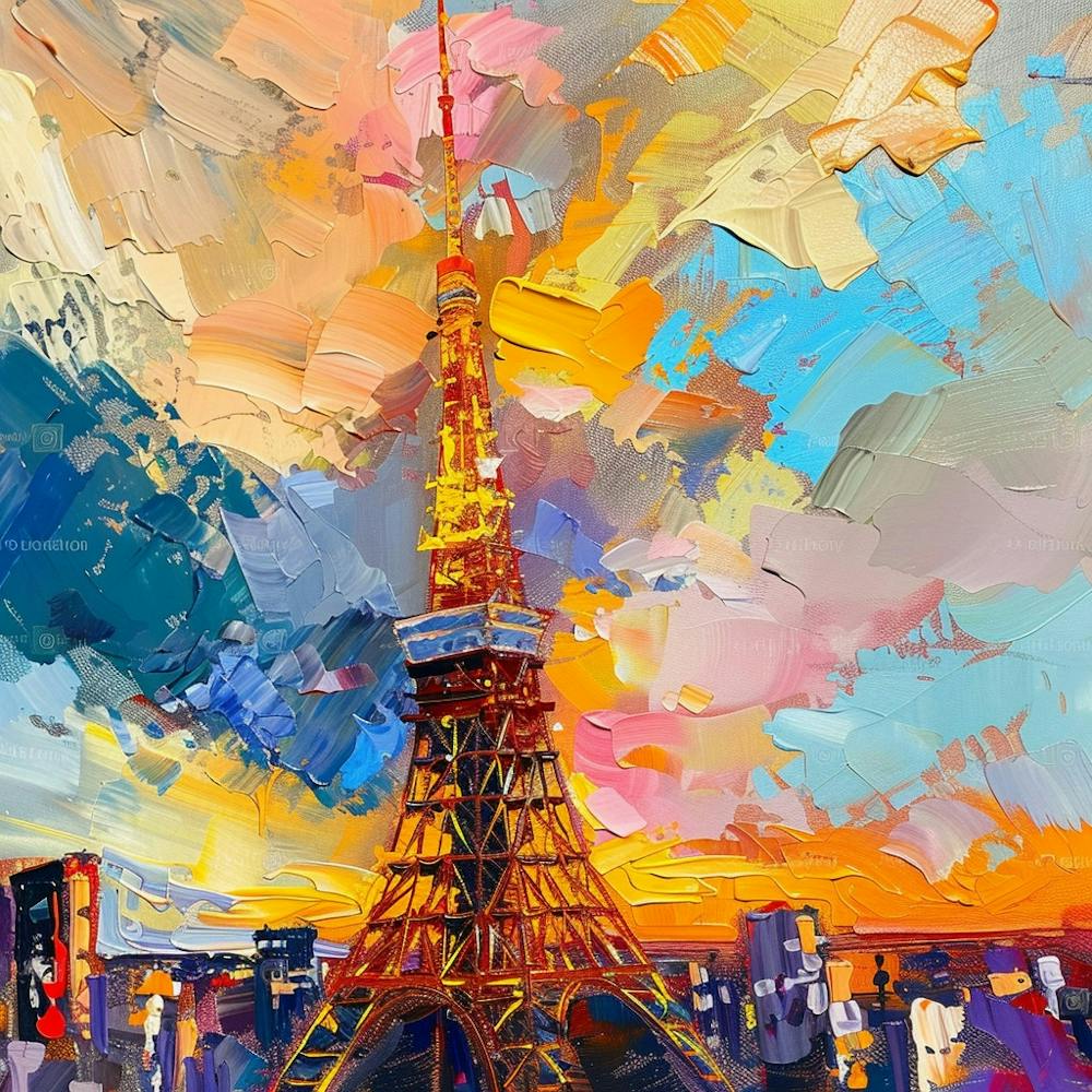 Eiffel Tower At Sunset