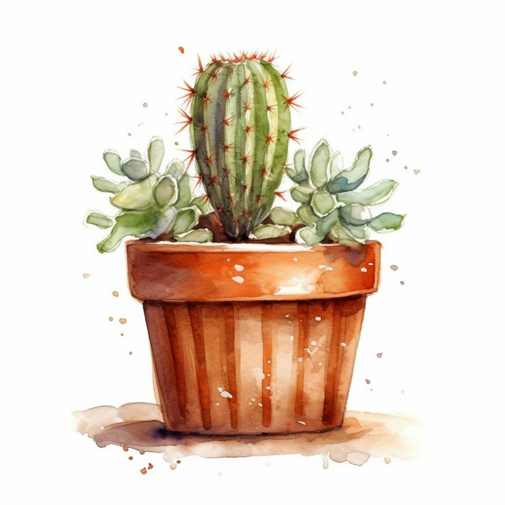 Watercolor Cactus 6