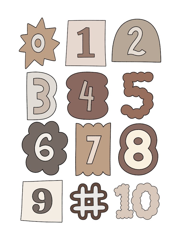 Kids Numbers Chart Neutral