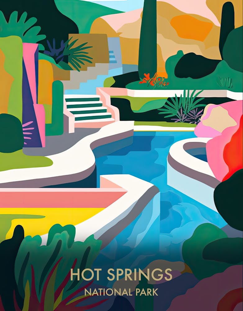 Hot Springs National Park Travel Poster Matisse Style 2