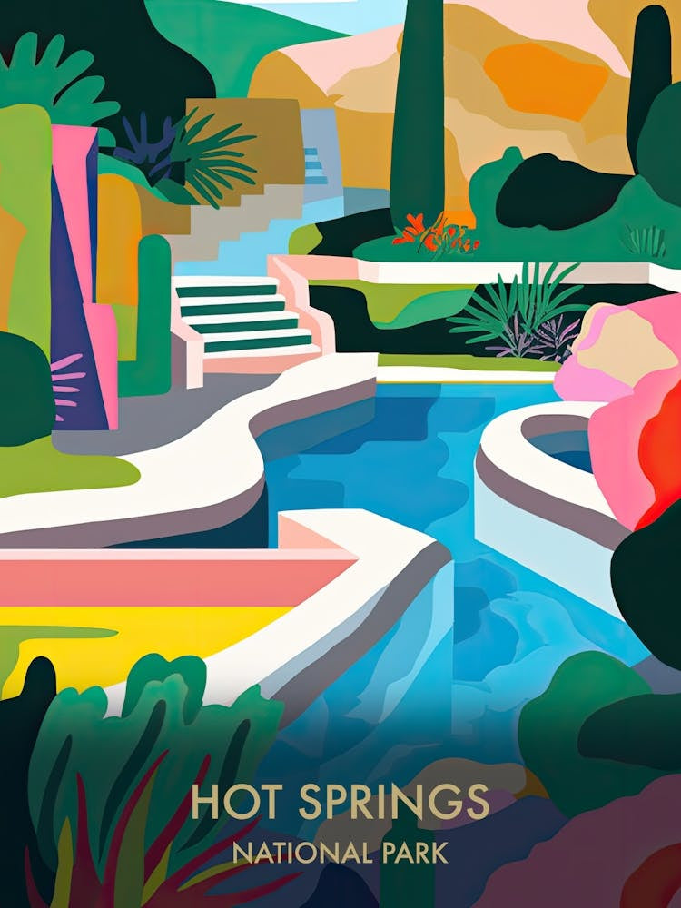 Hot Springs National Park Travel Poster Matisse Style 2