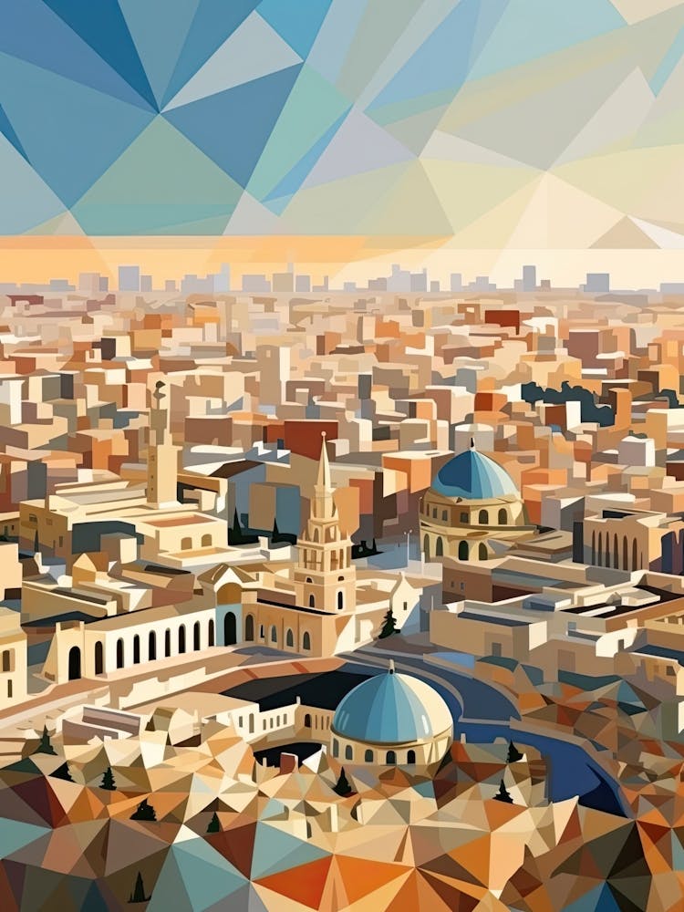 Valencia, Spain, Geometric Illustration 3