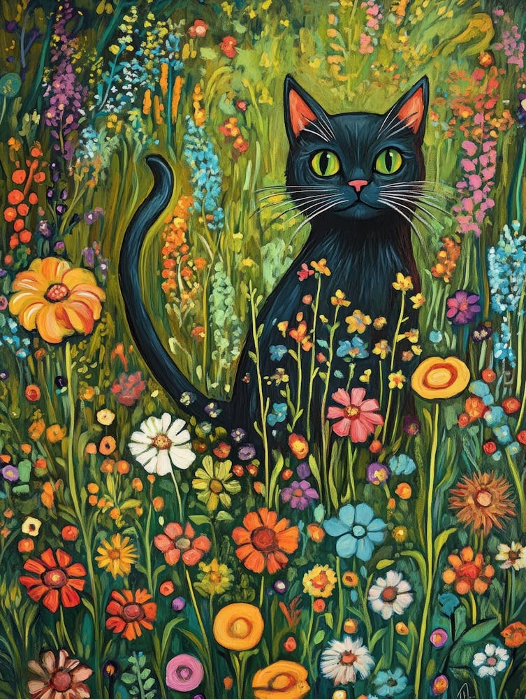 Black Cat In The Meadow 5