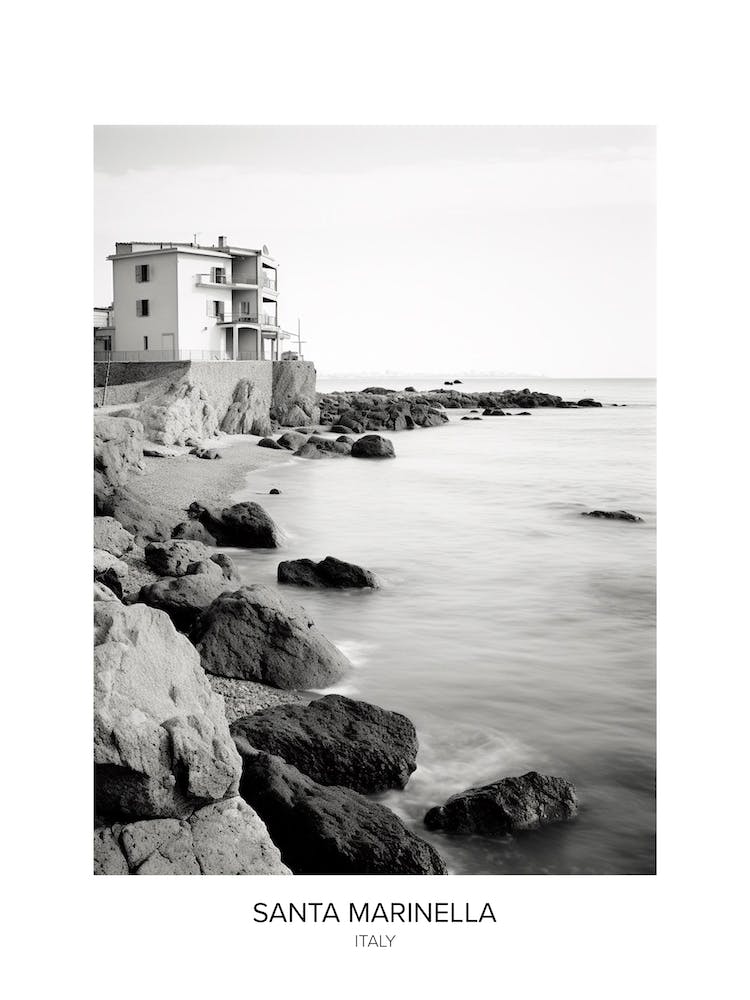 Poster Of Santa Marinella, Italy, Black And White Photo 3