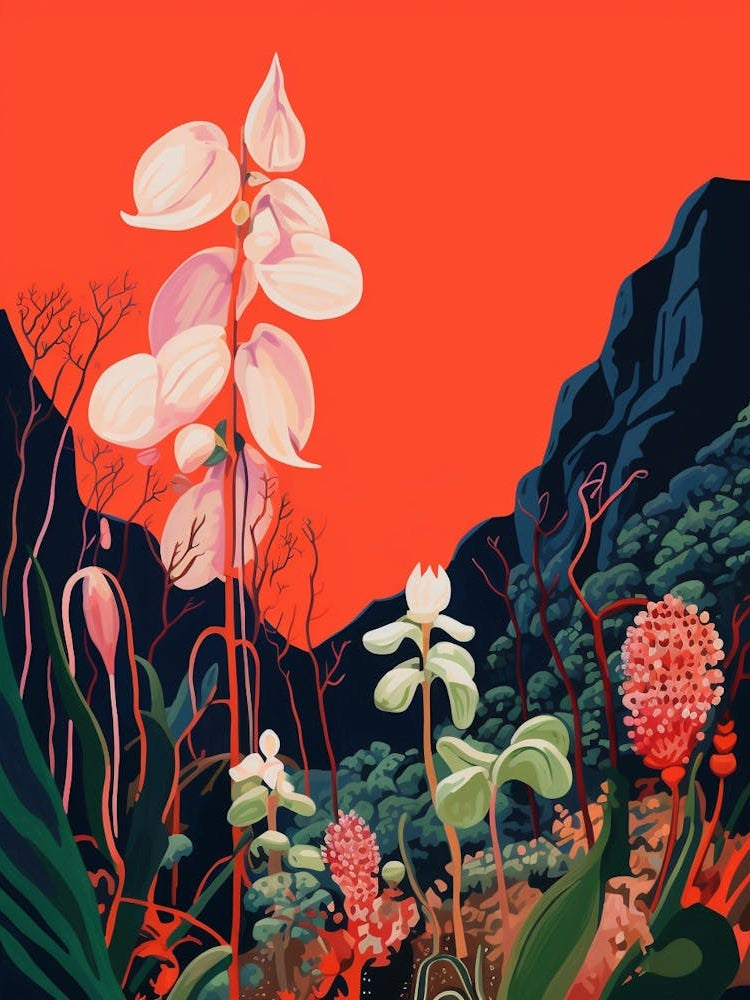 Boho Wildflower Painting Indian Pipe 3