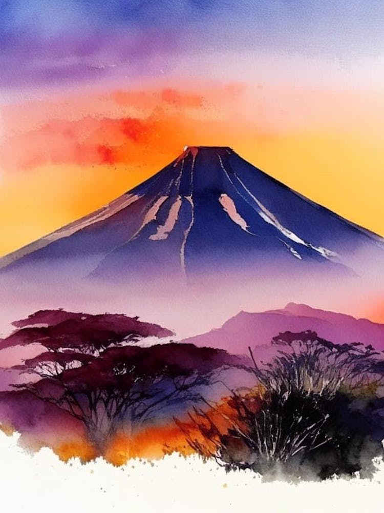 Mount Kilimanjaro Watercolour