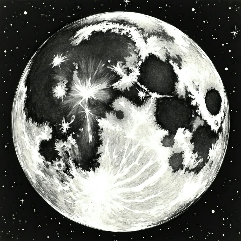 Moon In Black And White 1