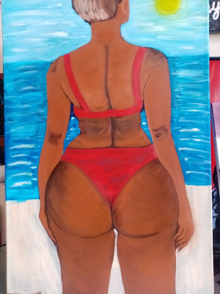 A girl in a bikini