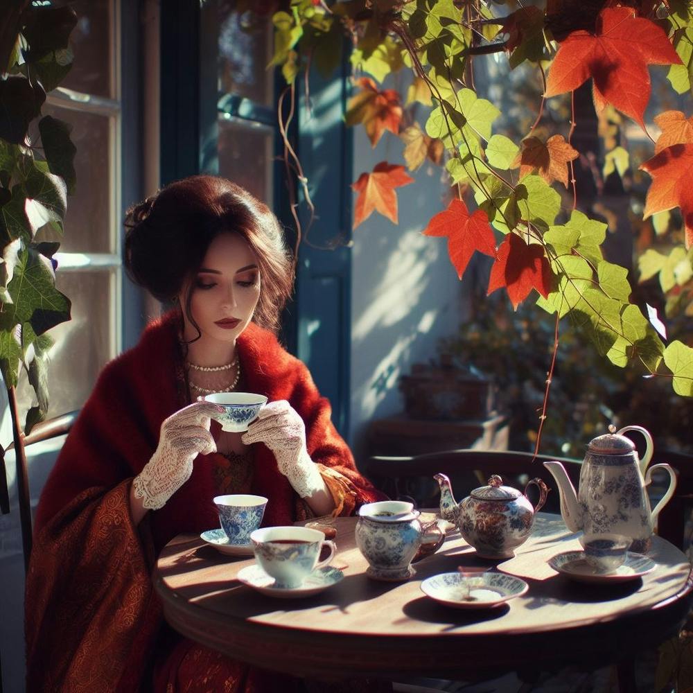 Lady having coffee