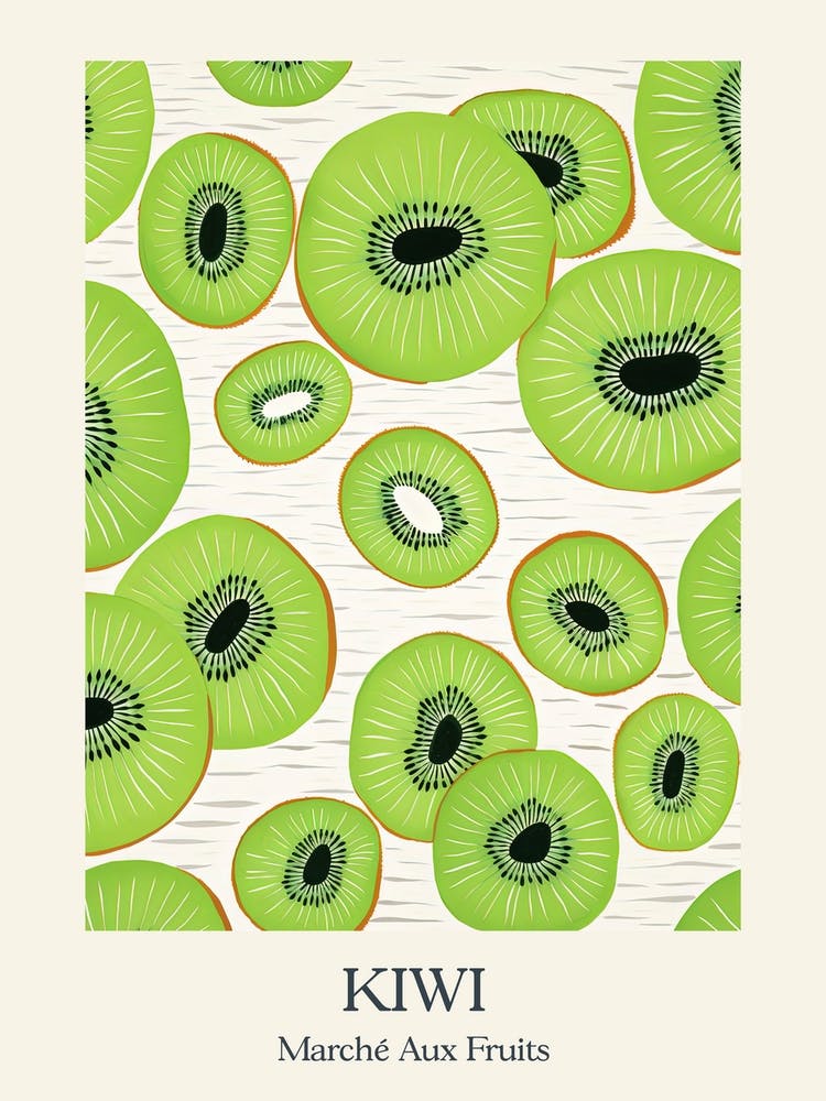 Marche Aux Fruits Kiwi Fruit Summer Illustration 2