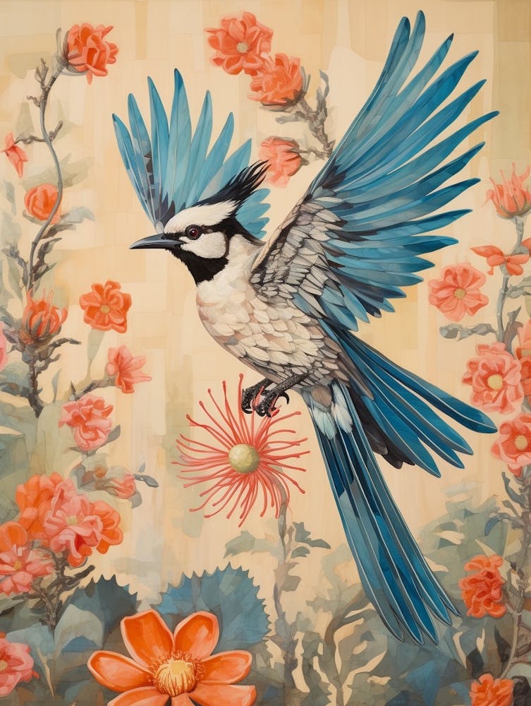 Blue Jay 2 Detailed Bird Painting