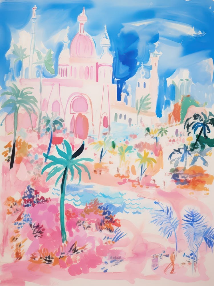 Salento, Puglia   Italy Beach Club Lido Watercolour 1