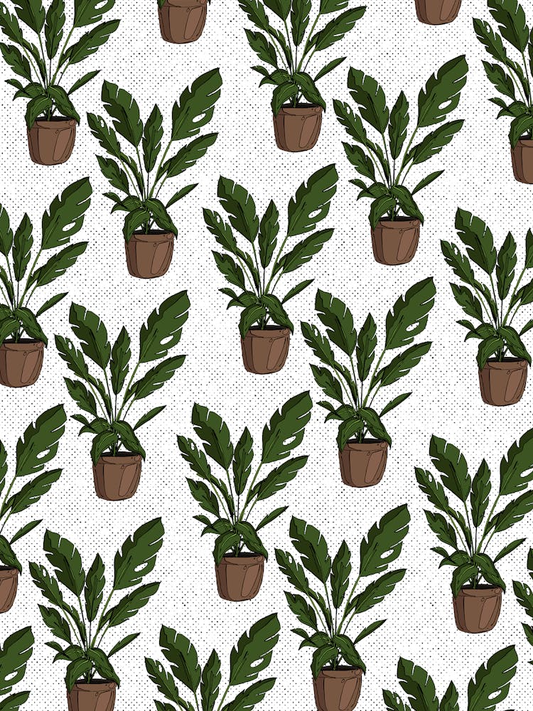 Ferns In Pots Pattern