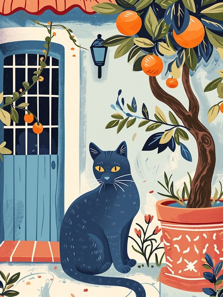 Russian Blue Storybook Illustration 3