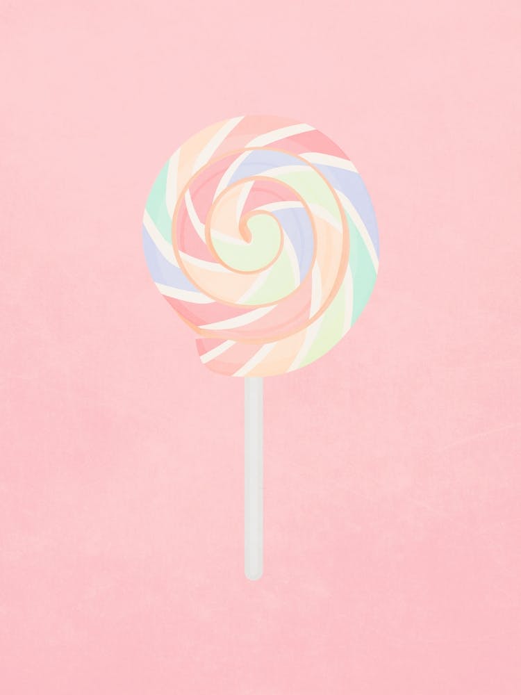 Sucette Couleur Pastel - Art Minimaliste Vintage