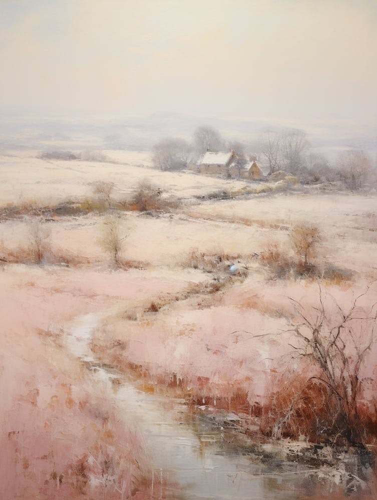 Dreamy Winter Painting Cotswolds United Kingdom 1