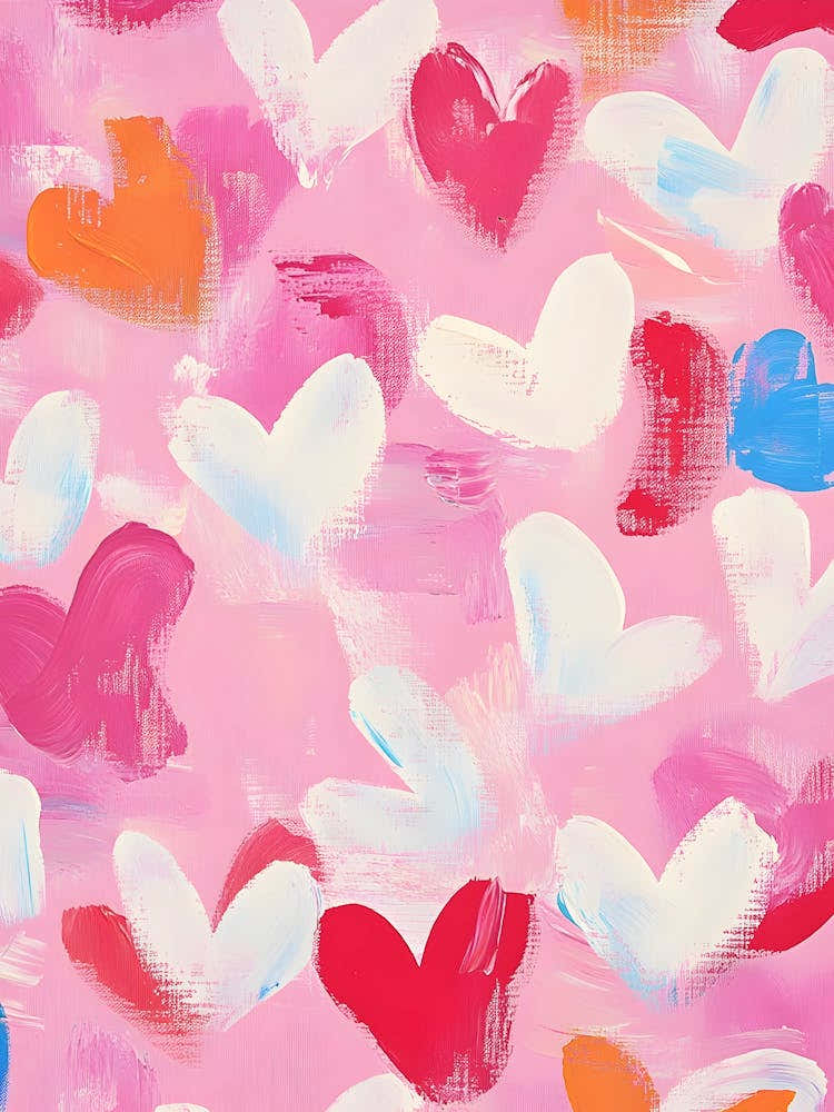 Hearts On A Pink Background 1