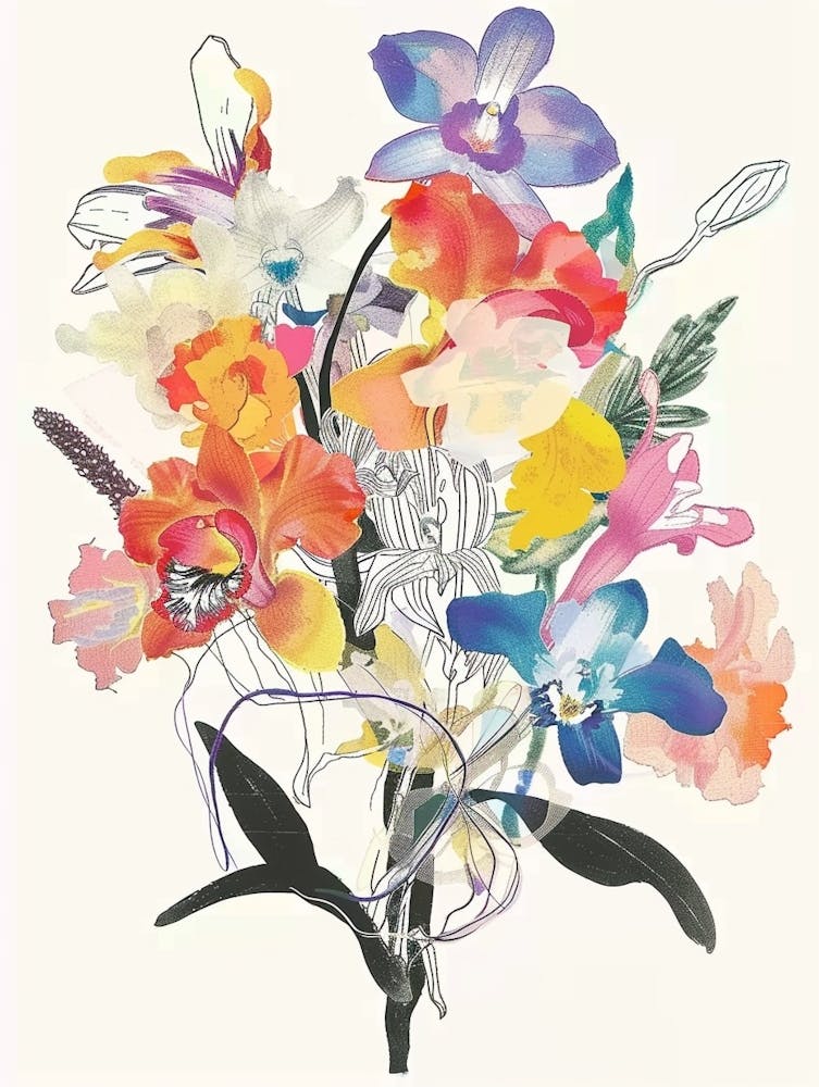 Monkey Orchid 2 Collage Flower Bouquet