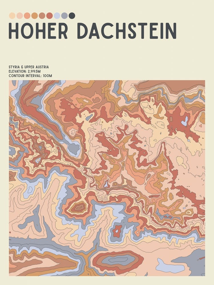Hoher Dachstein Austria Topographic Contour Map
