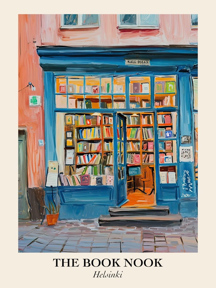 Helsinki Book Nook Bookshop 1 Poster