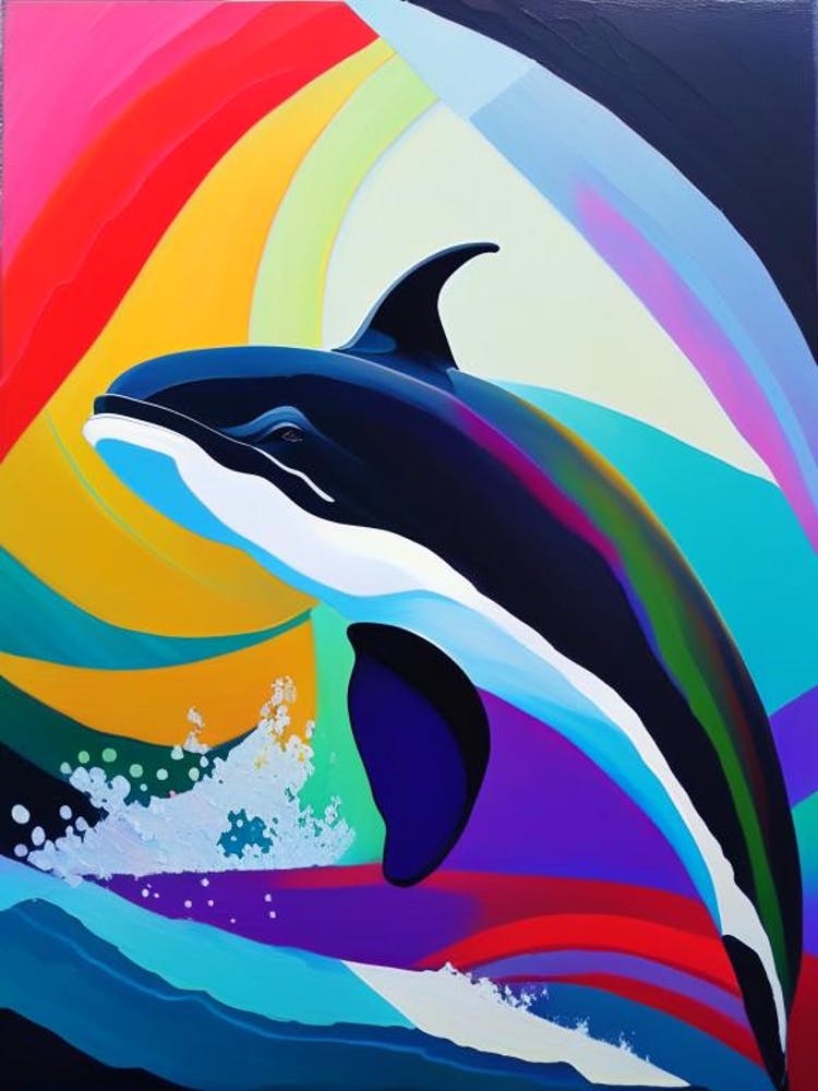 Orca Whale Brushstroke Painting