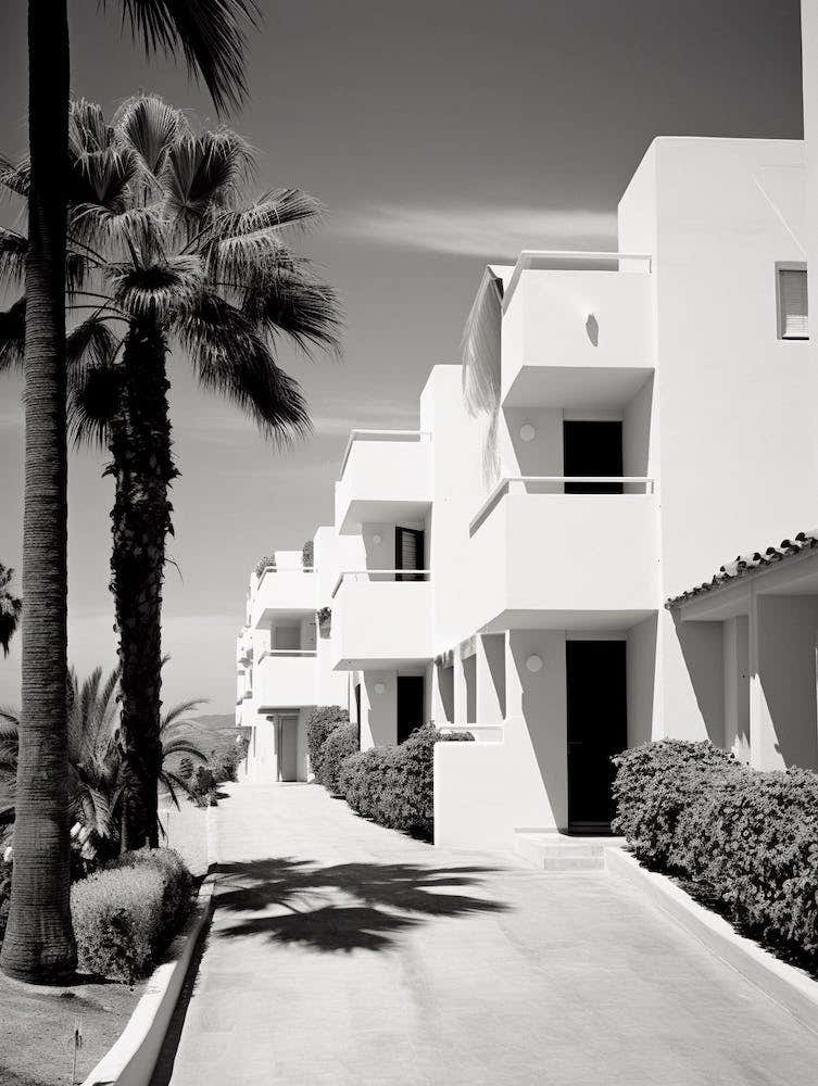 Marbella, Spain, Black And White Old Photo 4