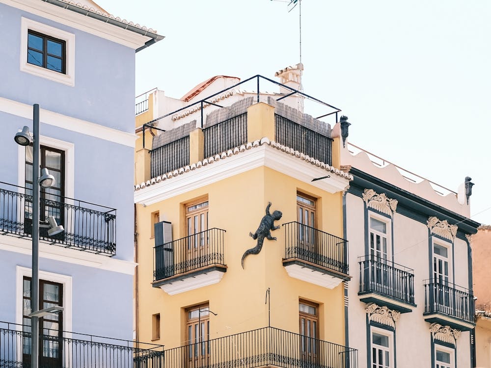 Lizard on colorful building // Valencia, Spain, Travel Photography
