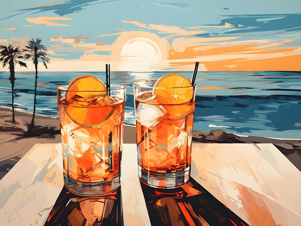 Two Drinks On The Beach