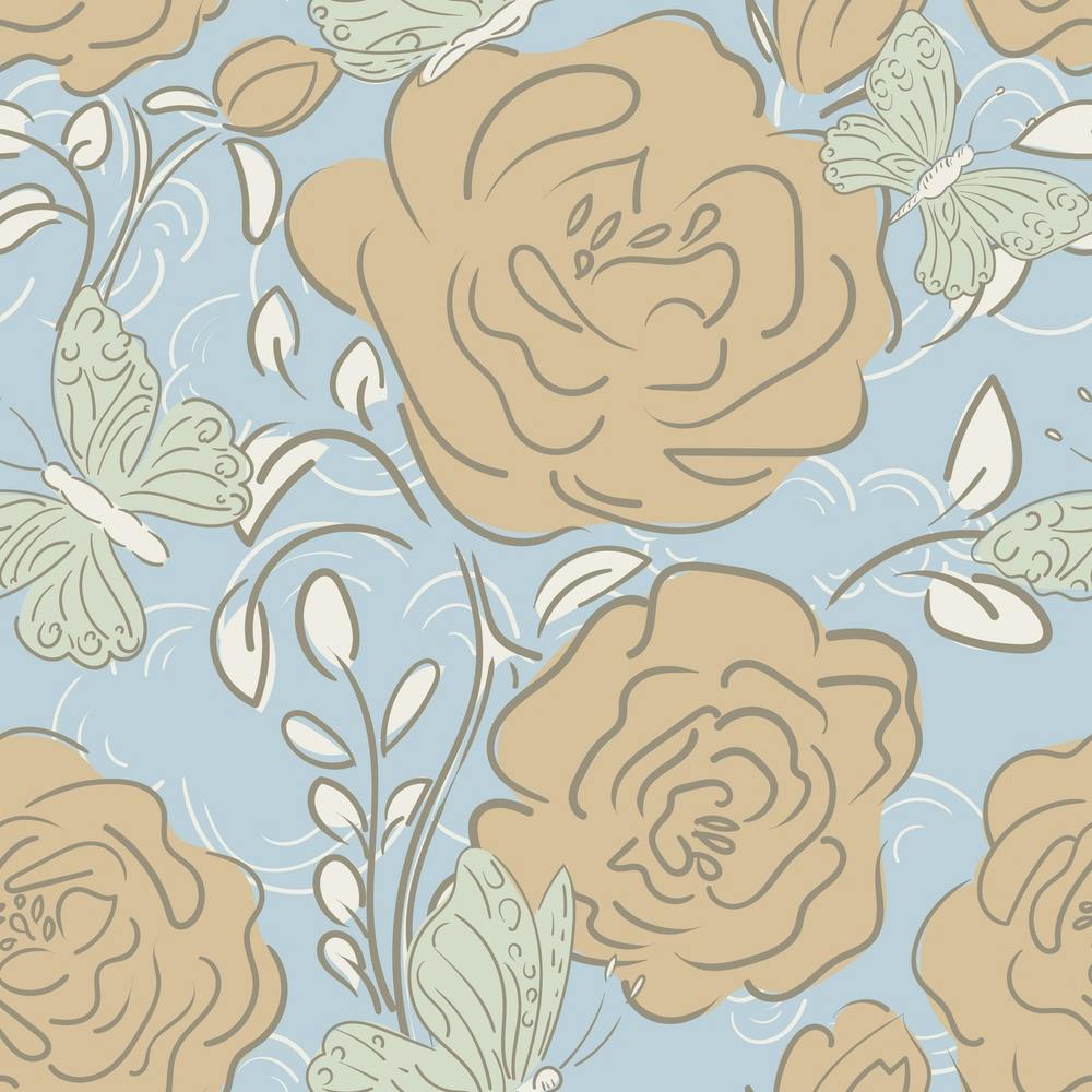 Wallpaper Roses And Butterflies