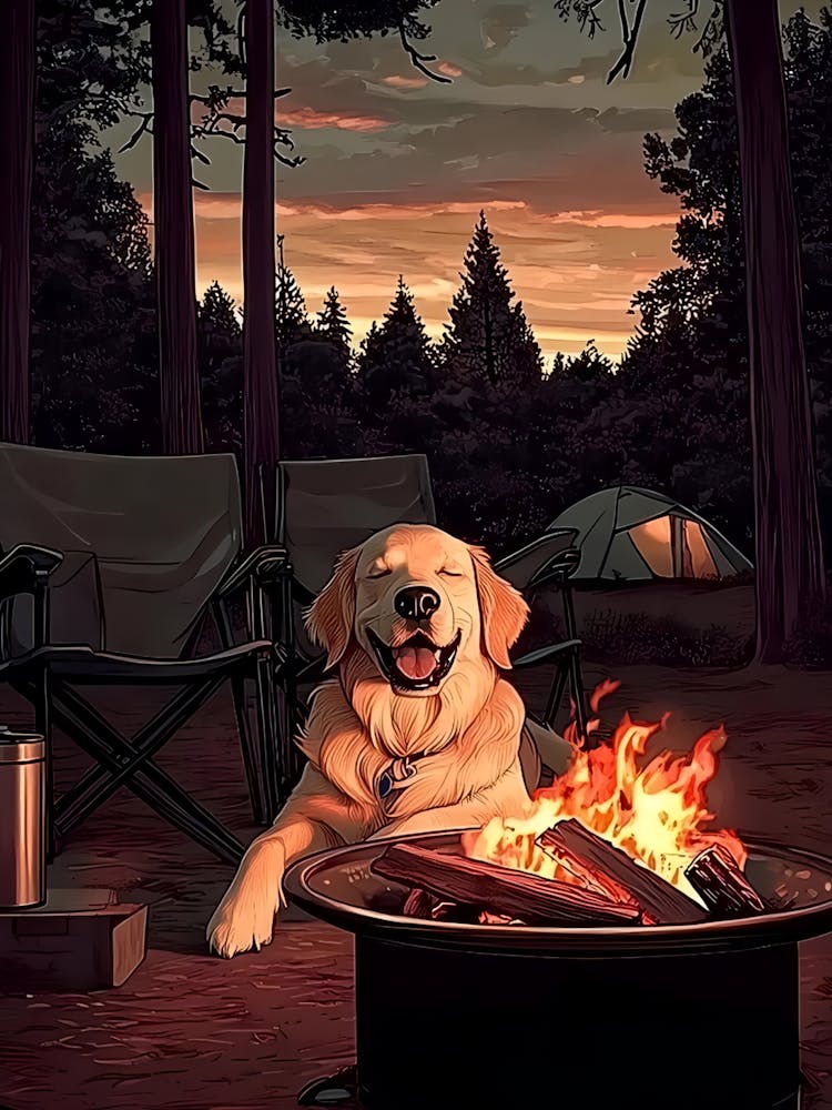 Dog At The Campfire