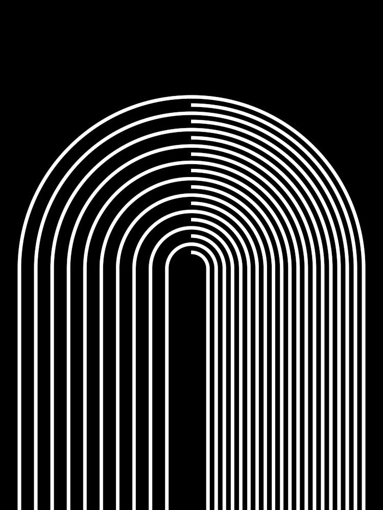 Abstract Geometric Lines 10 In Monochrome (Rainbow Abstraction) Copy 01