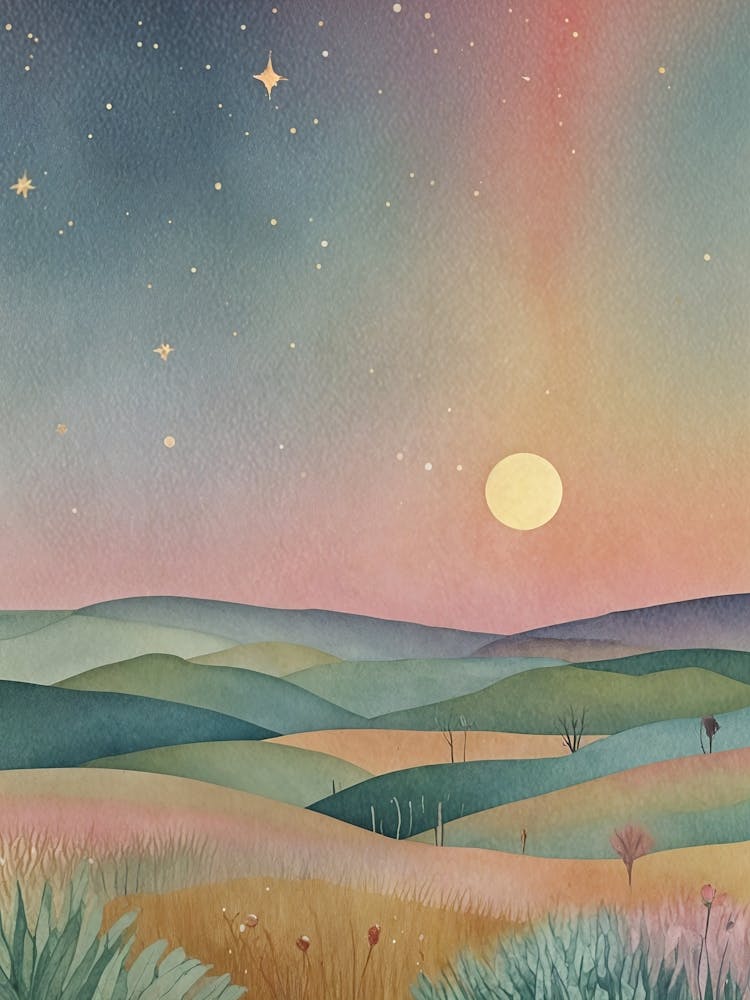 Sunset Over The Hills