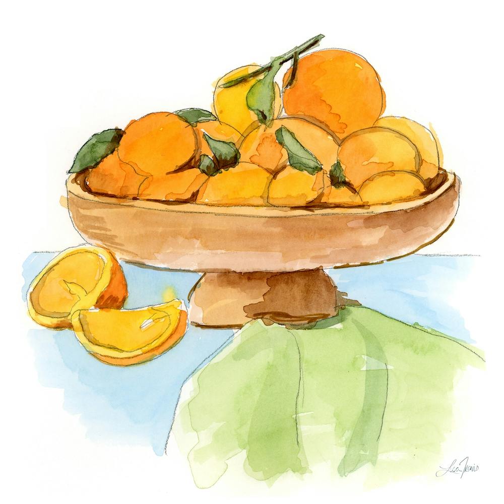 Bowl Of Clementines Square
